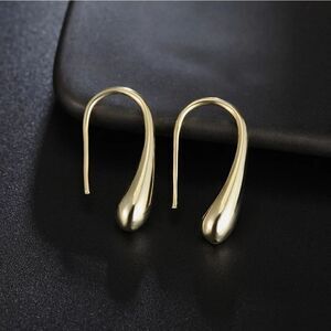 Gold Water Drop Dangle Earrings